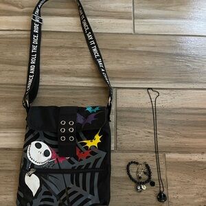 Nightmare Before Christmas Crossbody with Jack Necklace And Bracelet